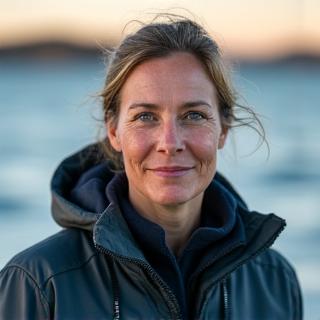 Portrait of Captain Sarah Jenson, Quality Director at Serpent Scale, with a professional and reassuring demeanor.